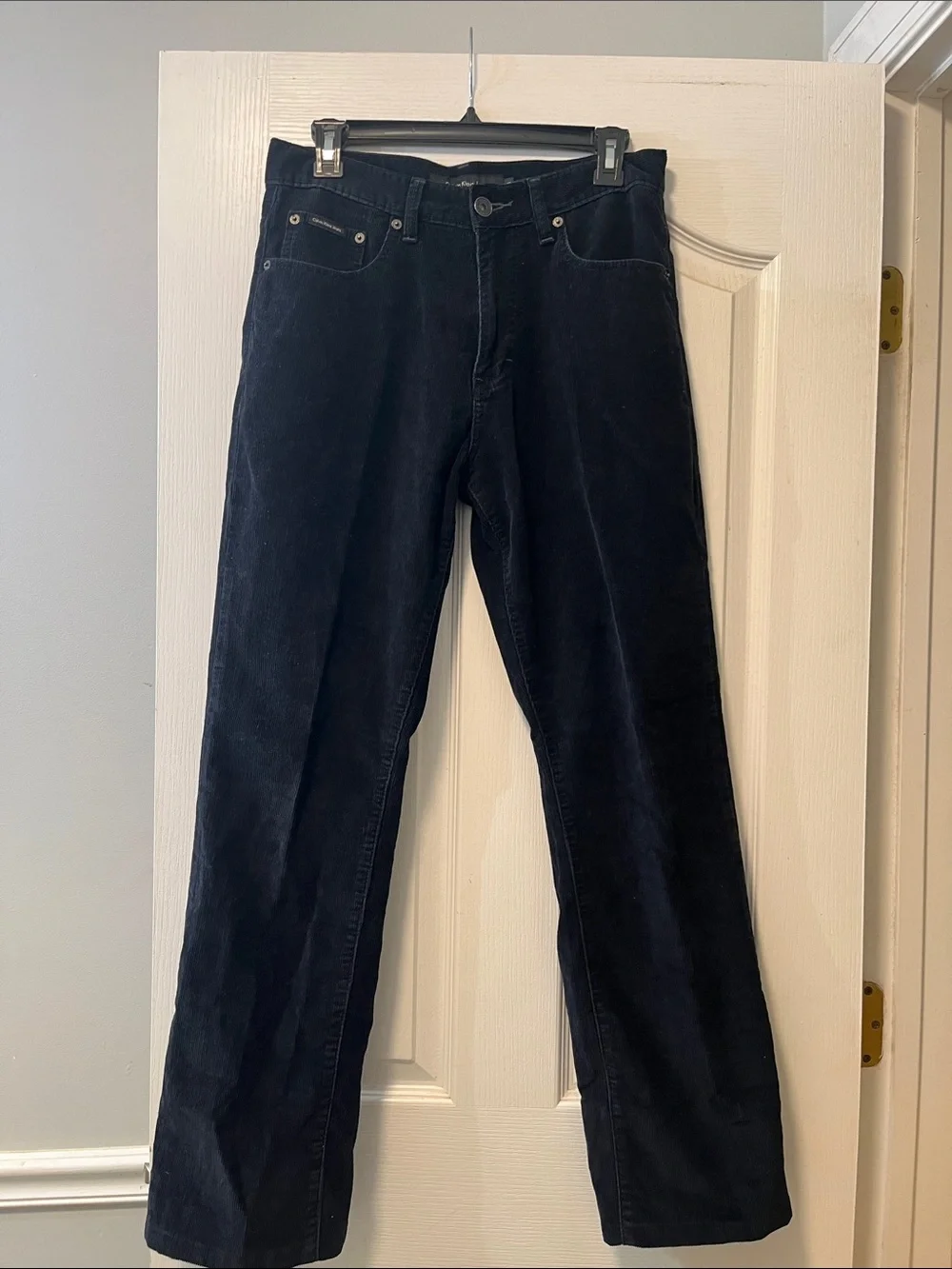 Calvin Klein Jeans Black Corduroy Straight-Leg Pants